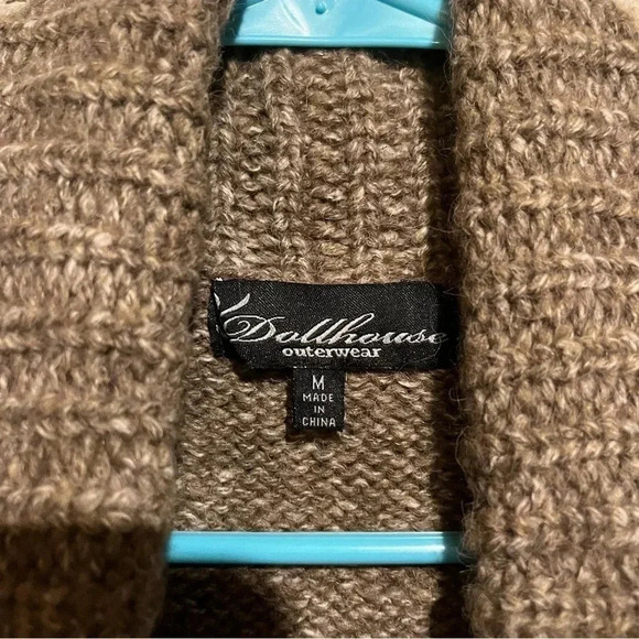 Dollhouse Faux Fur Knit Wool Blend Cropped Fringe Vest Women's M Boho Layers - Picture 5 of 9